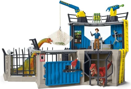 Schleich 41462 Dinosaurs – Grande Station de Recherche Dino, Coffret de 72 pièces avec 2 Figurines Dinosaures, Un chercheur et des Accessoires, Jouets Dinosaures pour Enfants dès 4 Ans