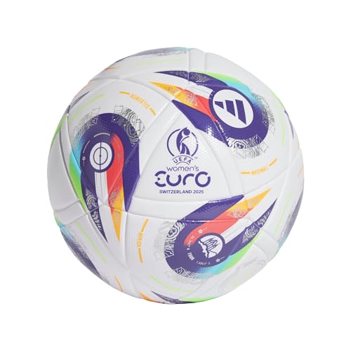 adidas Unisex Adulto Womens Euros 2025 Football, White/Pantone/Pantone/Lucid Lemon, 5