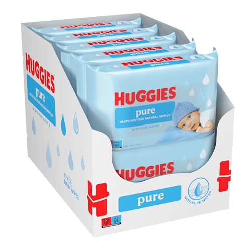 Huggies Lingettes Pure pour bébé, 18 paquets (1008 lingettes au total) - Lingettes à 99% d'eau pure - Sans parfum pour un nettoyage tout en douceur - Lingettes humides naturelles