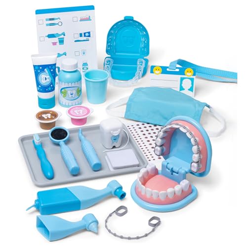 Melissa & Doug Set Per Piccoli Dentisti - Gioco Dentista con Attrezzi, Valigetta Medico, Giocattolo Educativo, Giochi di Imitazione Montessori, Regalo per Bambini e Bambine, 3+ Anni