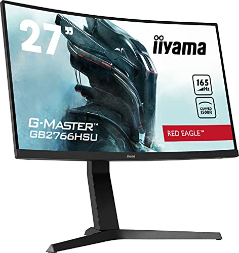 iiyama GB2766HSU-B1 27" Panel VA, Curvo Gaming 1500R, G-Master Red Eagle, FreeSync Premium, 1920x1080, 165Hz, 250cd/m², DisplayPort, 2xHDMI, 1ms MPRT, Altavoces, USB-HUB (2x2.0), Black Tuner