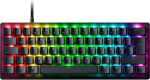 Razer Huntsman V3 Pro Mini - Analoge optische E-Sport Gaming-Tastatur im 60% Format - Snap Tap - Rapid Trigger - Schnell-Feuer Modus - Doubleshot-PBT Tastenkappen - QWERTZ DE-Layout | Schwarz