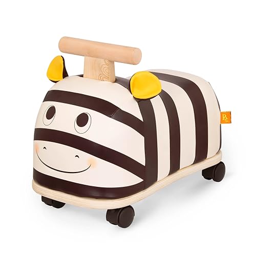 B. Toys by Battat B. Toys – Cebra para Montar Mecedora para niños – Silla Blanda – Juguetes de Madera – 18 Meses + – Zippity Zebra, Color Negro (Branford Ltd. BX2139C1Z)