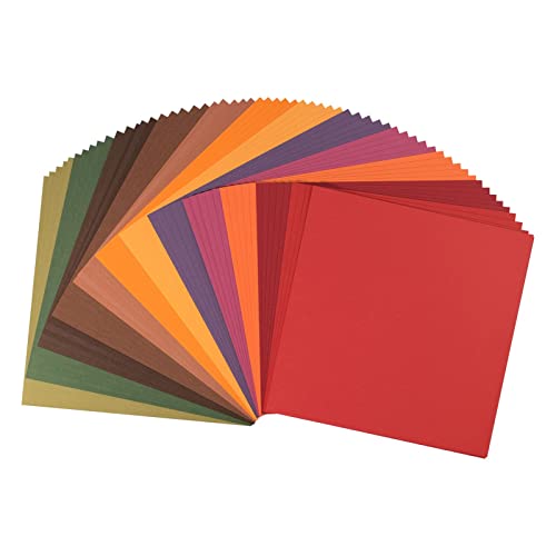 Vaessen Creative Florence Cardstock Papier, Farbenmix Herbst, 216 Gramm/m², Quadratisch, 30,5 x 30,5 cm, 60 Stück, Glatt, für Scrapbooking, Kartenherstellung, Stanzen und andere Papierbasteleien