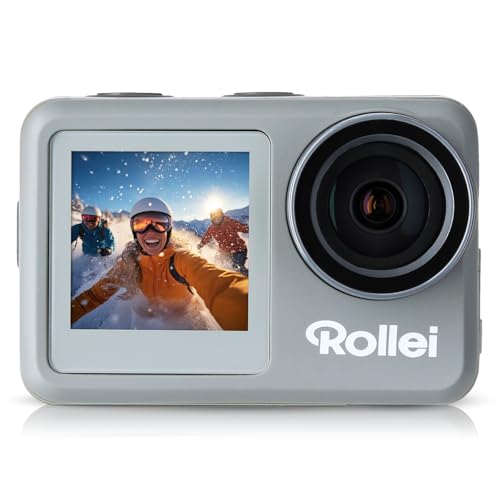 Rollei Caméra sous-marine Action Cam 9s Plus I 4K 60 images par seconde avec écran selfie, stabilisation d'image, time lapse, ralenti, fonction boucle, étanche jusqu'à 10 m, 65,5 x 43,8 x 26,5 mm