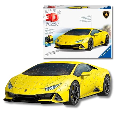 Ravensburger - Puzzle 3d Adultos Lamborghini Huracán EVO | Puzzles 3d Para Adultos Y Niños De 10 Años O Más | Maquetas Para Montar De 156 Piezas | Regalos Niños 10 Años O Más