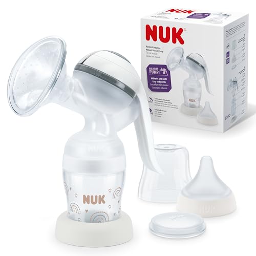 NUK Tire-lait manuel | Coussin en silicone souple | Levier ergonomique | Avec biberon Perfect Match | 150 ml