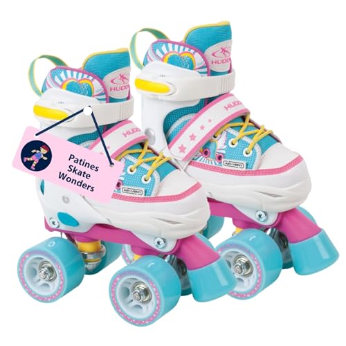Roller Skates HUDORA Wonders en Diferentes Tallas: cómodos Patines Ajustables para niños en más de 4 Tallas - Elegantes Patines para niños hasta 60 kg