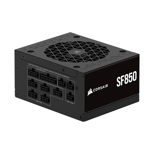 CORSAIR SF850 (2024) Alimentation Entièrement Modulaire à Faible Bruit 80 Plus Platinum – Compatible ATX 3.1 – Compatible PCIe 5.1 – Support SFX-to-ATX Inclus – Noir