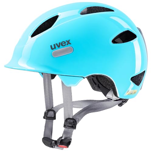 uvex OYO, Casco Infantil Ligero, Ajuste de Talla individualizado, luz LED Opcional, Cloud Blue, Grey, 50-54 cm