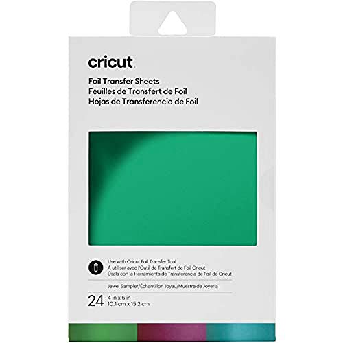Cricut Transfer Sheets Sampler, Collection de Feuilles de Transfert de Foil, Jewel (24 CT), Bijou, 10,1 cm x 15,2 cm (4" x 6") 2008715