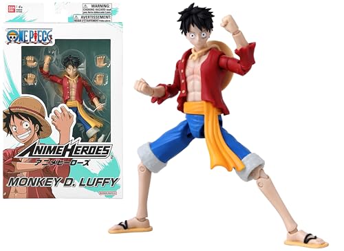 Bandai - Anime Heroes - One Piece - Figurine Anime heroes 17 cm – Monkey D. Luffy - Licence Officielle One Piece - Figurine articulée Luffy - Jouet Enfant 4 ans et + - 37008