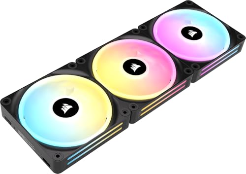 Corsair iCUE Link QX120 RGB à Dôme Magnétique de 120mm Ventilateurs - Triple Ventilateurs Kit de Démarrage avec Le Hub du Système iCUE Link - Noir