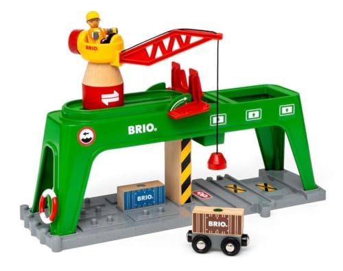 BRIO World, Grúa para Contenedores, Edad Recomendada 36 + Meses
