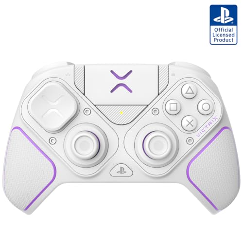 PDP Victrix Pro BFG sans fil Gaming Manette pour Playstation 5 / PS5, PS4, PC, Modular Gamepad, Remappable Buttons, Customizable Triggers/Paddles/D-Pad, PC App White
