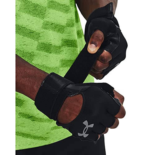 Under Armour Men's Weightlifting Gloves Guantes sin dedos para hombre, guantes de hombre para entrenar, color negro/negro/gris campo