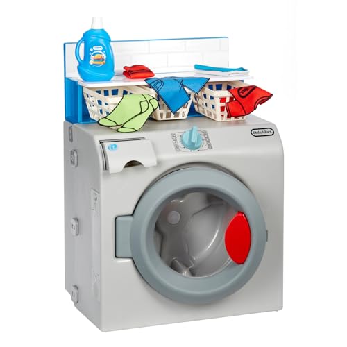 Little Tikes Washer Dryer - Realistic Pretend Play Appliance for Kids - Interactive Toy Washing Machine with 7 Laundry Accessories and Realistic Sounds - for Ages 2+