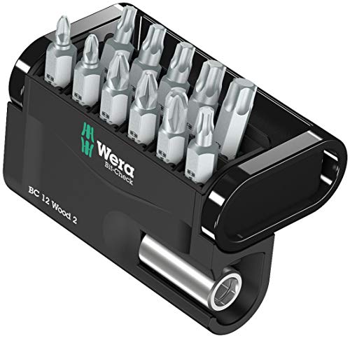 Wera 05057422001 Assortimento di Bit, Grigio, Set di 12 Pezzi
