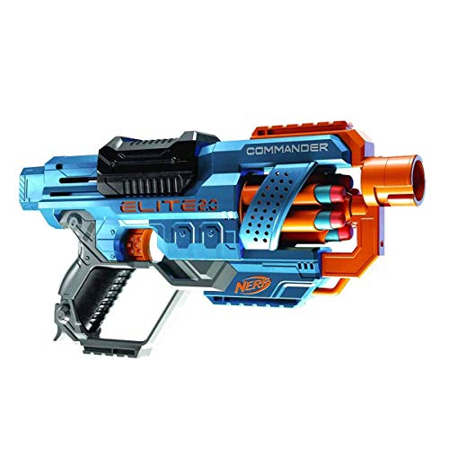 Hasbro Nerf 2.0 Commander RC-6, Lanzador de Dardos de Juguete, 12 Piezas, Juegos al Aire Libre para Niños y Niñas de 8 Años o Más, Tambor Giratorio