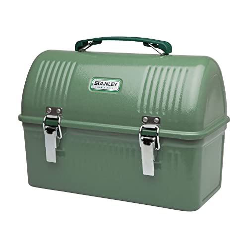 STANLEY 1913 Classic Lunch Box 9.5L Hammertone Green - Fiambrera de acero inoxidable con asa - Recipiente para alimentos sin BPA - Puede almacenar un termo o una taza de viaje