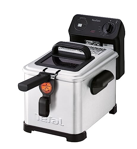 Tefal Filtra Pro Premium Eco, Freidora tradicional, 4 L, Digital, Sistema de filtrado, Malla Filtro, Ventana Cristal para ver la cocción, Fácil de usar y de Limpiar, 2400 W, Acero Inoxidable, FR5160