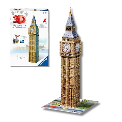 Ravensburger - Puzzle 3d Adultos Big Ben | Puzzles 3d Para Adultos Y Niños De 8 Años O Más | Maquetas Para Montar De 216 Piezas | Regalos Niños 8 Años O Más