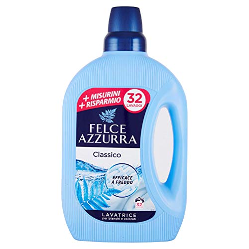 Felce Azzurra - Detersivo Lavatrice Liquido Classico Capi Bianchi e Colorati, Bucato Fresco Profumato Efficace anche a Freddo, Detersivi Concentrati Smacchia a Basse Temperature, 1595 ml (32 Lavaggi)