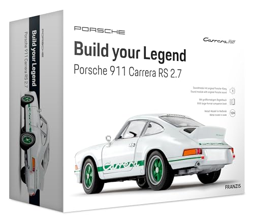 FRANZIS 67267 Porsche 911 Carrera RS 2.7 Build Your Legend - Maqueta Detallada (Incluye módulo de Sonido, iluminación LED, Libro de acompañamiento)