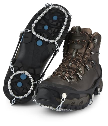 YakTrax Diamond Grip Schneeketten – Vollfuß-Grip auf EIS & Schnee zum Gehen, Laufen & Wandern, kältebeständig, elastisches Band für einfaches An-/Ausziehen, leicht & robust, Schwarz, XL