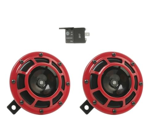 Casse per clacson– 109.23.37 – Set rosso da 12 V, toni alti/bassi, B 133, 12 V