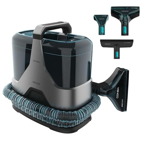 Cecotec Aspirapolvere Lava Tappeti Conga 3000 Carpetclean, 3in1:Spruzza, Pulisce e Aspira, 400W, 2 Serbatoi - Acqua Pulita e Sporca, Spruzzatore D'Acqua, Raggio D'Azione di 6M, Tubo Flessibile Da 1,2m