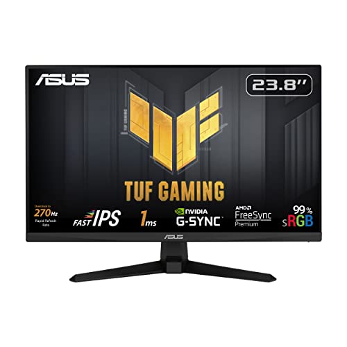 ASUS TUF Gaming VG249QM1A - 24 Zoll Full HD Monitor - 270 Hz, 1ms GtG, G-Sync kompatibel FreeSync Premium - Fast-IPS Panel, 16:9, 1920x1080, DisplayPort, HDMI, schwarz