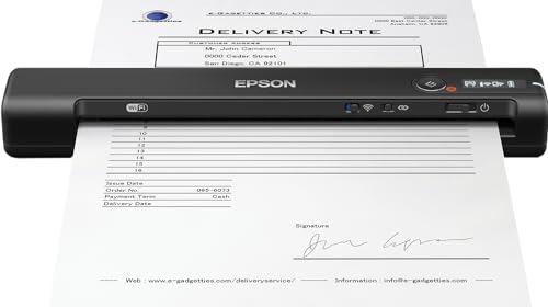 EPSON WorkForce ES-50 | Scanner de documents mobile - 600 DPI, alimentation USB, 10PPM, design compact, logiciel ScanSmart, alimentation automatique, noir