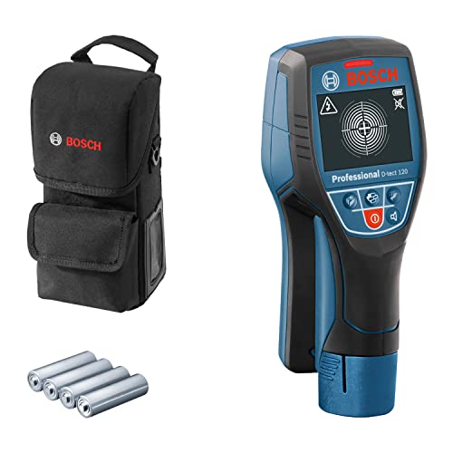 Bosch Professional Detector de Pared D-tect 120 (4 baterías AA x 1,5 V, Profundidad máx. 120 mm, Bolsa Protectora), Blue