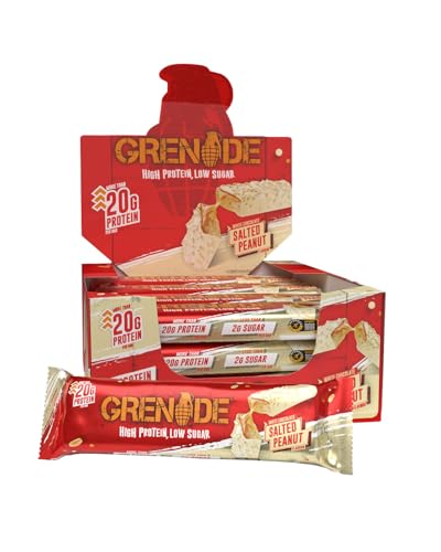 Grenade Barra de Proteína Baja en Azúcar - Sabor White Chocolate Salted Peanut, 12 x 60 g