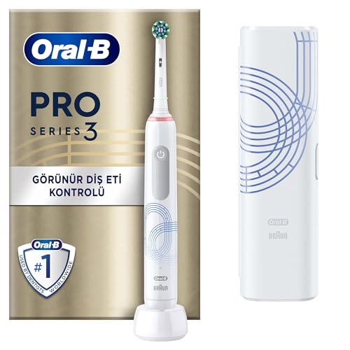 Oral-B Pro Series 3 - Cepillo de dientes eléctrico, 1 cepillo, 3 modos de cepillado y control visual de presión de 360° para cuidado dental, estuche de viaje, edición especial, diseñado por Braun,