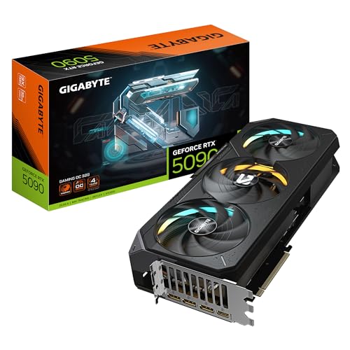 GIGABYTE GeForce RTX 5090 Gaming OC 32G Tarjeta Gráfica - 32GB GDDR7, 512 bits, PCI-E 5.0, 2550MHz Core Clock, 3 x DP 2.1a, 1 x HDMI 2.1b, NVIDIA DLSS 4, GV-N5090GAMING OC-32GD