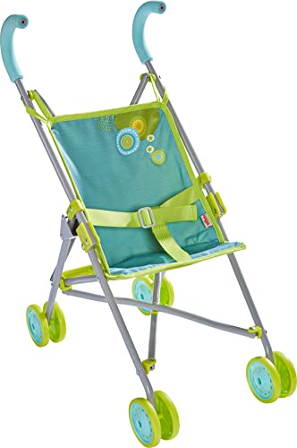 HABA 306208 - Passeggino estivo per bambole a partire dai 3 anni, 25 x 25 x 63 cm