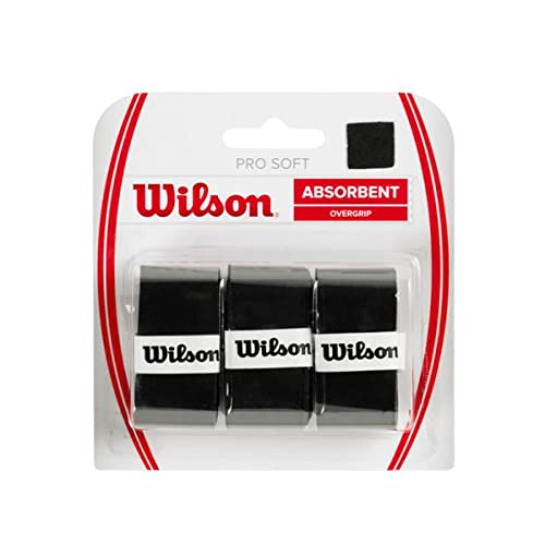 Wilson Pro Soft Overgrip Empuñadura, 3 unidades, unisex, negro, Única