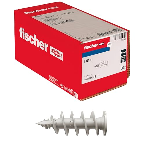 Fischer FID II 50 mm, 50x Tasselli per Cappotto, Isolanti, per Fissaggio Carichi Leggeri, 570347