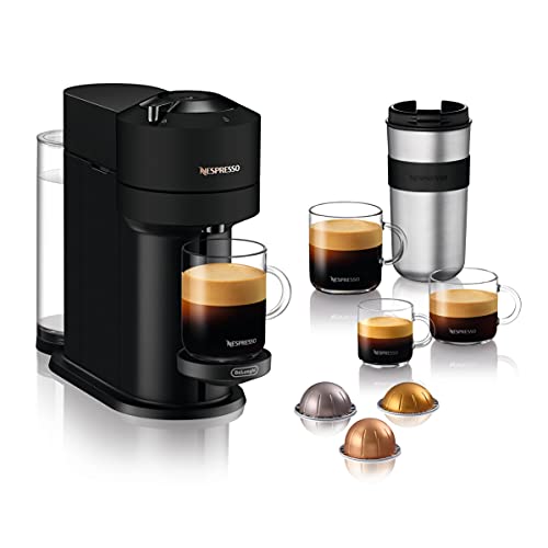 Nespresso De'Longhi Vertuo Next Machine à café et expresso avec WIFI et Bluetooth intégrés, Machine à café automatique à capsules avec système de préparation à une touche, ENV120.BM, Noir mat