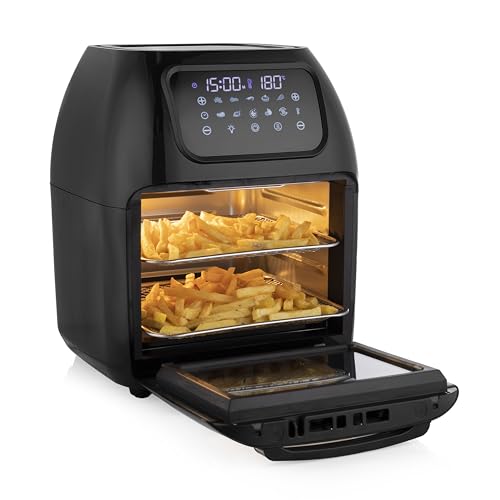 Tristar Four-friteuse Crispy multifonction 10 L, cuisson sans huile, 10 programmes, écran tactile, pièces lavables au lave-vaisselle, revêtement antiadhésif, accessoires inclus, 1800 W, FR-6964