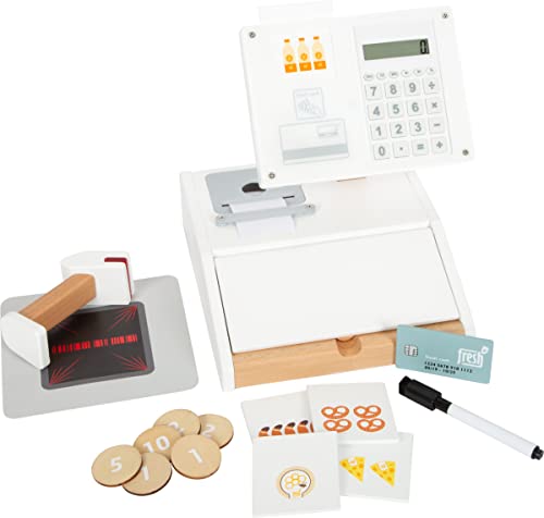 Small Foot Caja registradora Fresh, Madera, Acc. Multi. Tienda, Juguete de rol para niños a Partir de 3 años, 12249