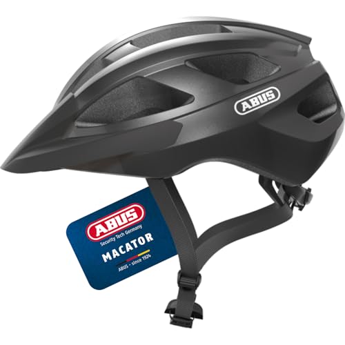 ABUS Rennradhelm Macator - sportiver Fahrradhelm für Einsteiger - auch für Zopfträger/-innen - für Damen und Herren - Titan (Grau Glänzend), Größe M