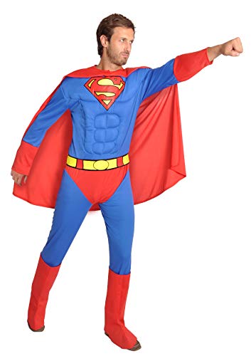 Ciao - Superman disfraz adulto original DC Comics (Talla L) con músculos acolchados