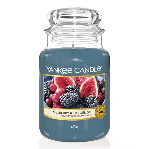 YANKEE CANDLE Bougie parfumée Figues et mûres gourmandes | Format Jarre | Bougie Longue durée Jusqu’à 150 Heures de Combustion | Cadeaux pour Femmes