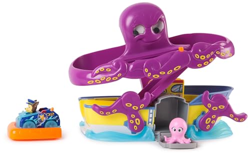 PAW Patrol Pup Squad - Set da gioco polpo con rampa, rampa, Chase Pup Squad Racer e calamaro per bambini, adatto per bambini dai 3 anni in su