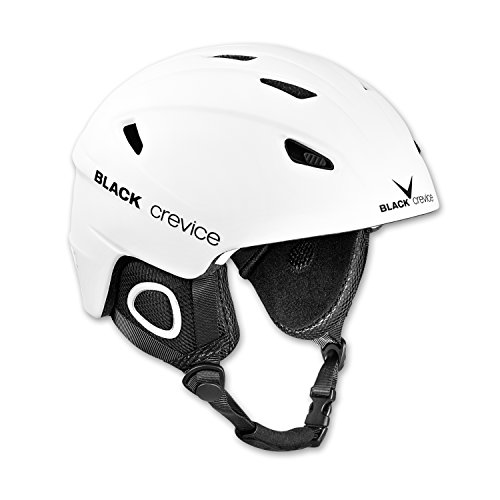 BLACK CREVICE Casco de esquí Kitzbühel I Casco de esquí de diseño Deportivo para Hombre y Mujer I Casco de esquí de policarbonato Transpirable I Talla Ajustable (M, Blanco)