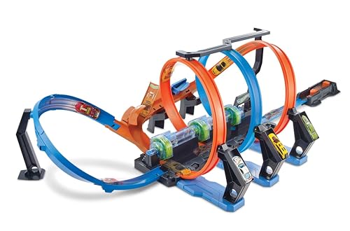 Hot Wheels, Pista Hot Wheels Schianti Rotanti con Propulsori Motorizzati, Giocattolo per Bambini 5+ Anni, FTB65