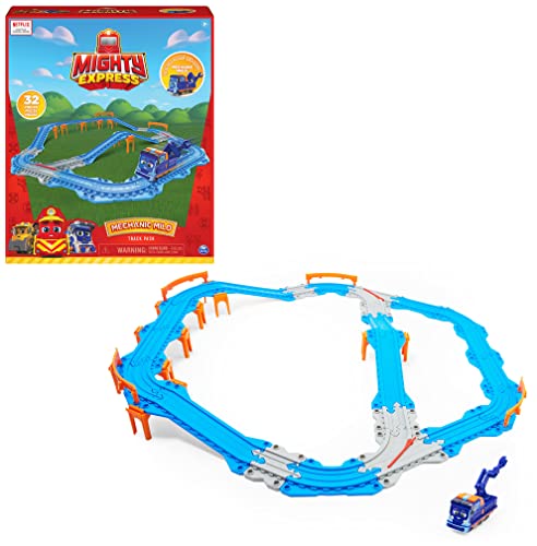 Mighty Express Juego de 32 Piezas conectables y Tren Exclusivo de Milo, Juguetes para niños 3+